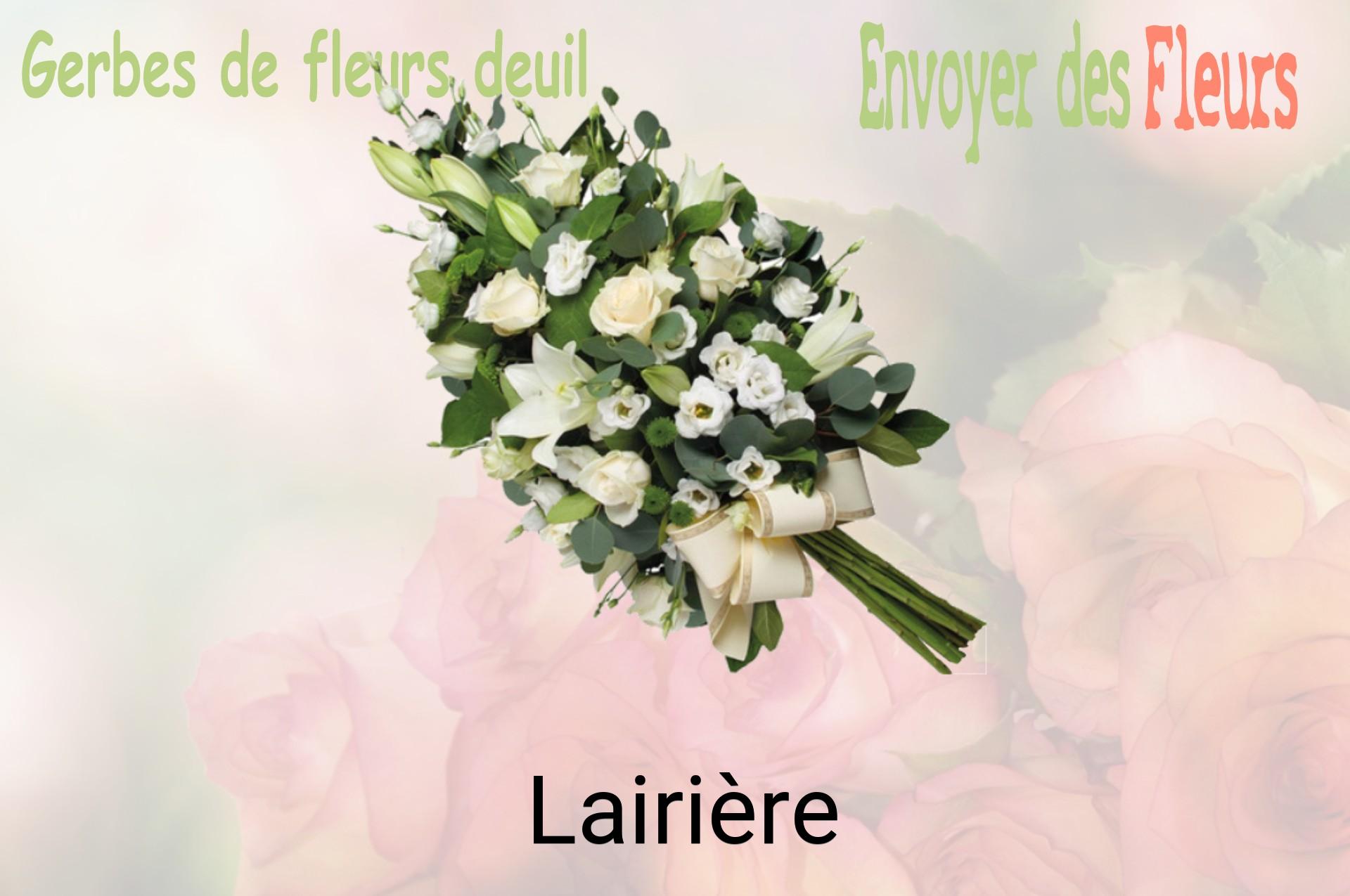 Gerbe de fleurs de deuil livrée à Lairière